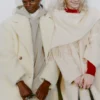 Manteau en laine à franges