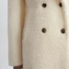 Manteau long en laine et peau de mouton
