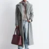 Manteau long en laine shearling