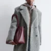 Manteau long en laine shearling