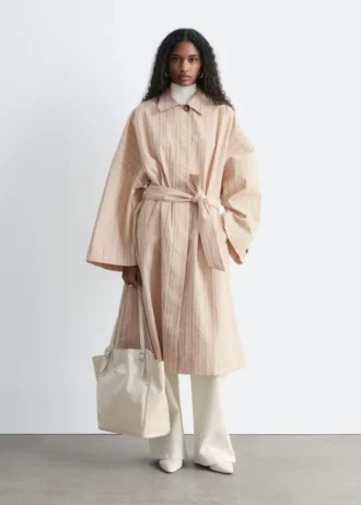 Manteau oversize à fines rayures