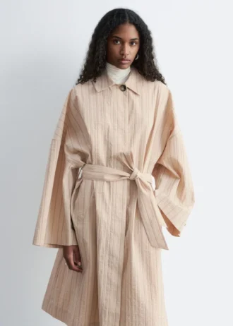 Manteau oversize à fines rayures