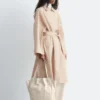 Manteau oversize à fines rayures
