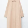Manteau oversize à fines rayures