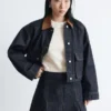 Mini-jupe en denim plissé