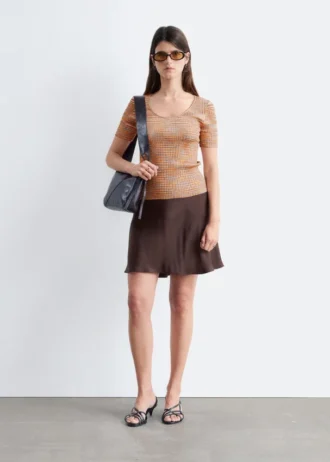 Mini-jupe en viscose coupée en biais