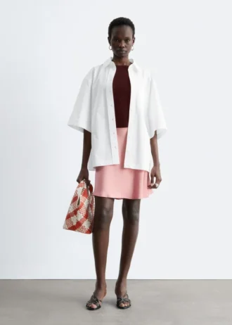 Mini-jupe en viscose coupée en biais