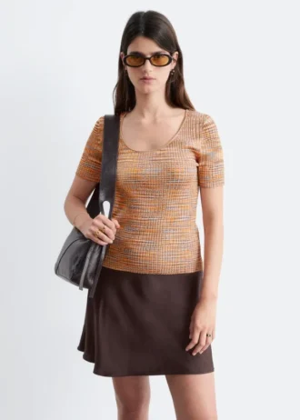 Mini-jupe en viscose coupée en biais