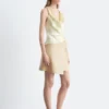 Mini-jupe portefeuille en cuir