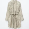Mini-robe chemise à ceinture