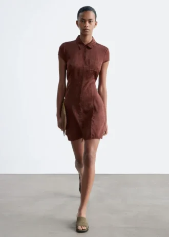 Mini-robe chemise en jacquard