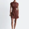 Mini-robe chemise en jacquard