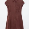 Mini-robe chemise en jacquard