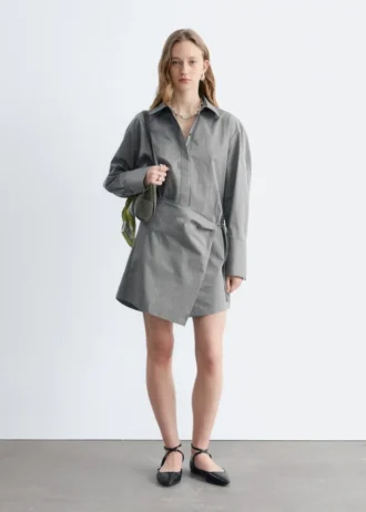 Mini-robe chemise portefeuille