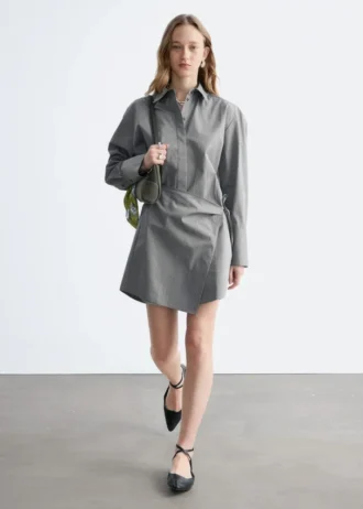 Mini-robe chemise portefeuille