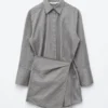 Mini-robe chemise portefeuille