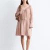 Mini-robe à col en V et cordon de serrage