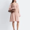 Mini-robe à col en V et cordon de serrage