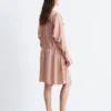 Mini-robe à col en V et cordon de serrage