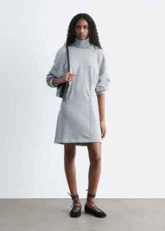 Mini-robe en jersey à col roulé