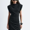 Mini-robe en jersey drapé