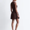 Mini-robe en popeline de coton smockée