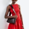 Mini-robe en popeline de coton smockée