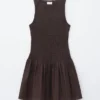Mini-robe en popeline de coton smockée