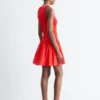 Mini-robe en popeline de coton smockée