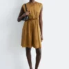 Mini-robe en soie froncée