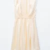 Mini-robe en soie froncée
