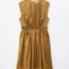 Mini-robe en soie froncée