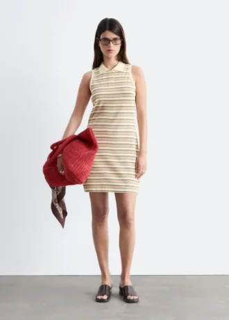 Mini-robe polo en coton rayé