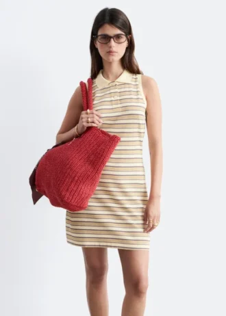Mini-robe polo en coton rayé