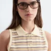 Mini-robe polo en coton rayé