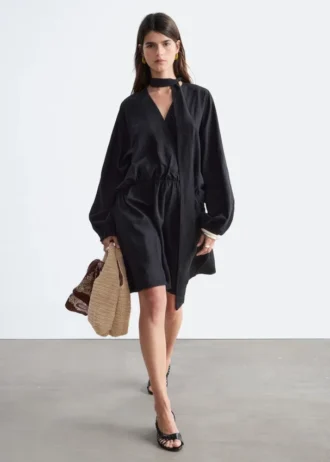 Mini-robe portefeuille avec détail foulard