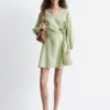 Mini-robe portefeuille en lin
