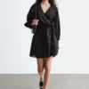 Mini-robe portefeuille en lin
