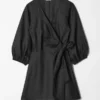Mini-robe portefeuille en lin