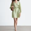 Mini-robe portefeuille en lin