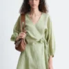 Mini-robe portefeuille en lin