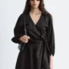 Mini-robe portefeuille en lin