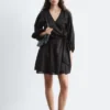 Mini-robe portefeuille en lin