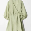 Mini-robe portefeuille en lin