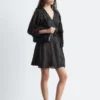 Mini-robe portefeuille en lin