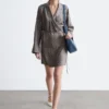Mini-robe portefeuille en soie