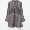 Mini-robe portefeuille en soie