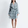 Mini-robe portefeuille à fleurs