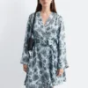 Mini-robe portefeuille à fleurs
