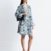 Mini-robe portefeuille à fleurs